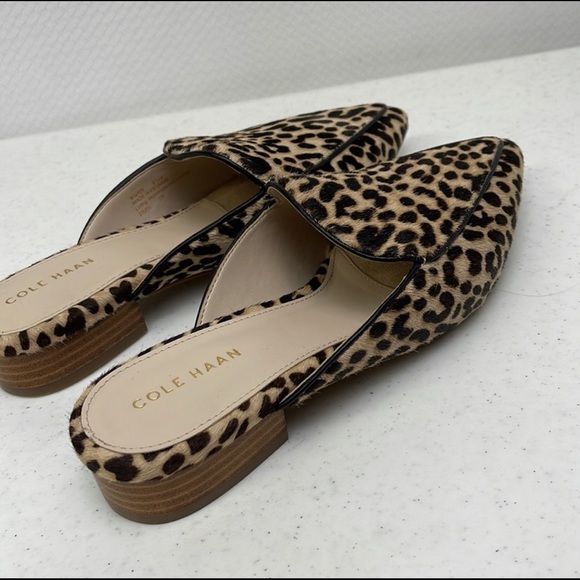 Cole Haan Piper Leopard Print Calf Hair Mules - Picture 4 of 11